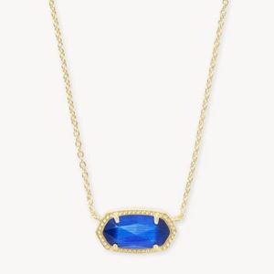 Kendra Scott NWT Gold Pendant Necklace in Cobalt Cat's Eye
